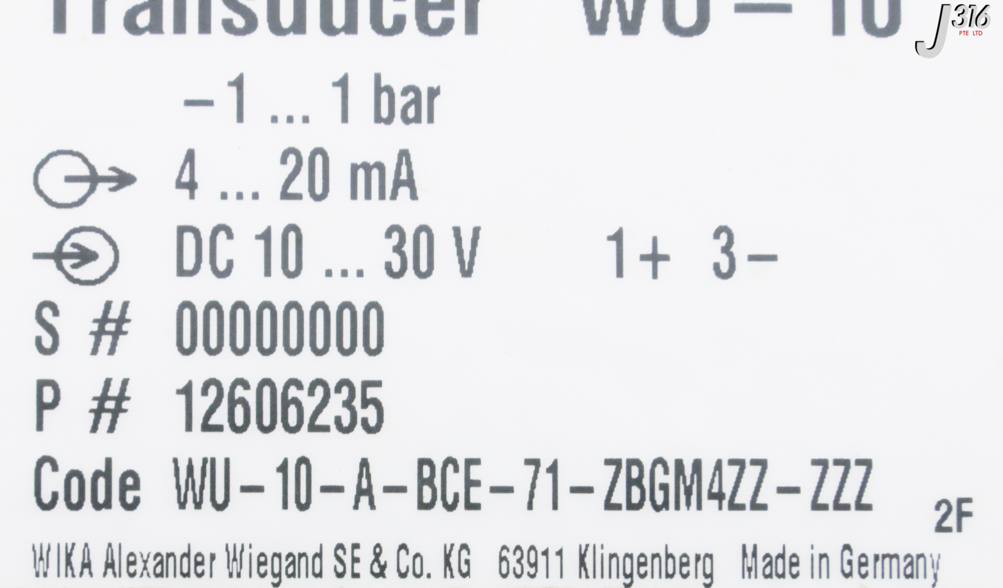 31861 WIKA TRANSDUCER WU-10 (NEW) WU-10-A-BCE-71-ZBGM4ZZ-ZZZ | eBay